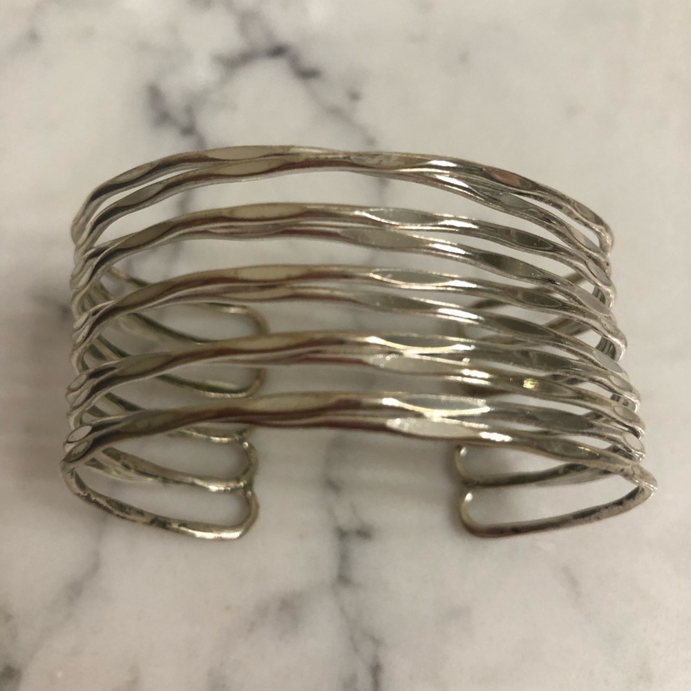 Silver Wave Cuff Bracelet